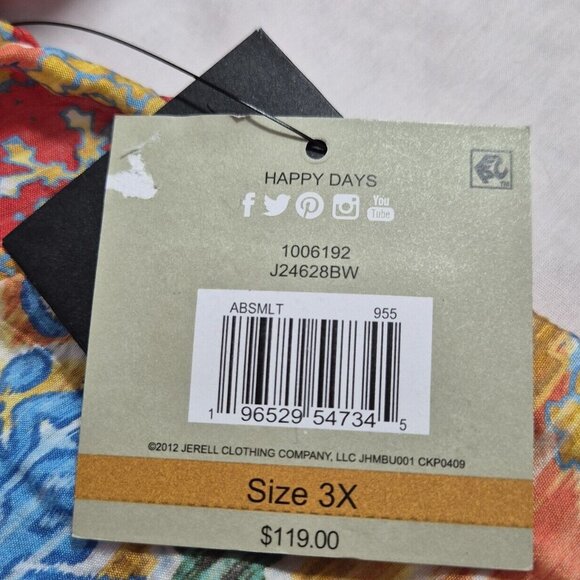 John Mark Women’s Tunic Size 3X Top Collar Button Multicolor  Multi Patern 27 - Picture 13 of 13